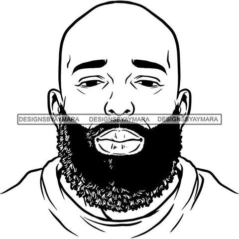 Attractive Man Bearded Hipster Model Fashion Male Guy Stylish Mustache Close-up Sexy Macho Manly SVG Files For Cutting