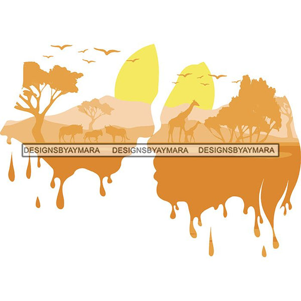 Sensual African Artwork Proud Roots Sexy Couple Safari Savanna Africa Continent Exotic Environment  SVG Files For Cutting and More!