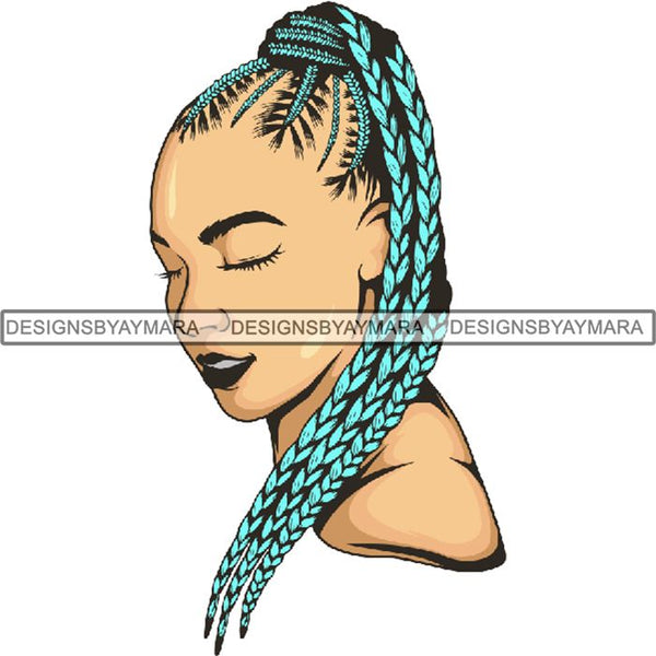 Afro Woman Braids Dreads Dreadlocks Hairstyle PNG Print File Not For Cutting