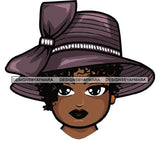 Afro Lola Wearing Hat Church Lady .SVG Clipart Vector Cutting Files