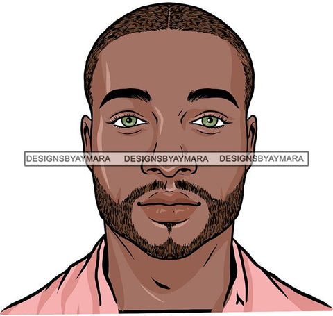 Attractive Black Man Bearded Hipster Model Fashion Male Guy Hombre Masculino Guapo Stylish Close-up Sexy Macho Manly SVG Files For Cutting