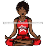 Afro Lola Meditating Yoga Relaxing .SVG Cutting Files For Silhouette Cricut and More!