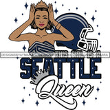 Seattle Queen Football Team SVG Cutting Files For Silhouette Cricut and More