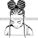 Afro Woman Braids Dreads Dreadlocks Hairstyle SVG Cut Files For Silhouette and Cricut