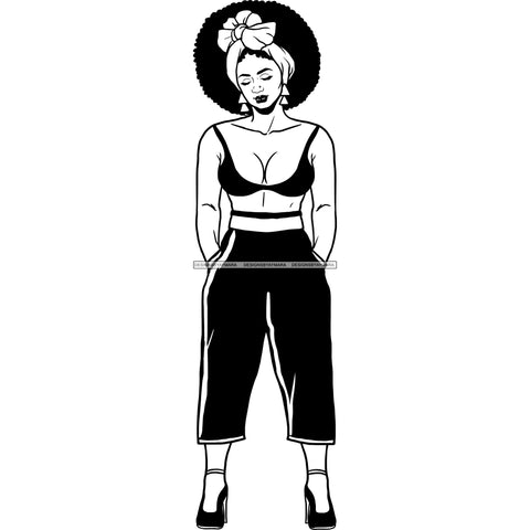 Afro Woman SVG Turban Head Wrap Cutting Files For Silhouette Cricut and More