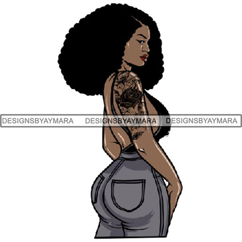 Afro Woman Tattoo Sexy Melanin Nubian Goddess PNG Files For Print Not For Cutting