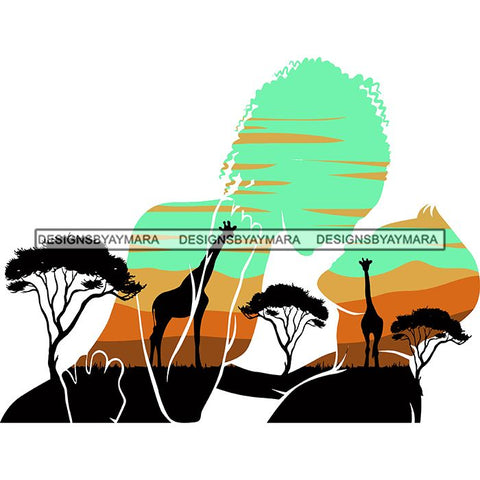 Sensual Couple Silhouette African Wildlife Proud Roots Safari Savanna Africa Continent Exotic Scenic SVG Cutting Files