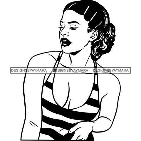 Ebony Afro Woman Nubian Melanin Brown Skin Makeup Model Glasses Accesories SVG Cut Files