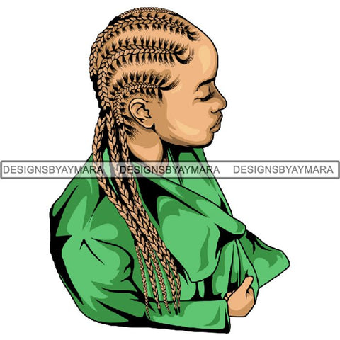 Afro Woman Braids Dreads Dreadlocks Hairstyle PNG Print File Not For Cutting