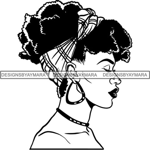 Afro Woman SVG Turban Head Wrap Cutting Files For Silhouette Cricut and More
