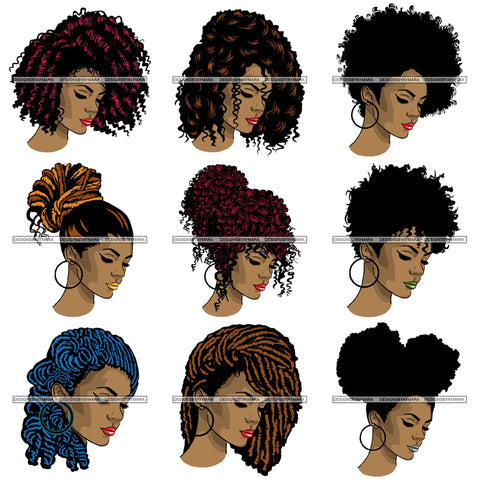 Bundle 9 Afro Goddess Rihanna Love Beautiful Face SVG Files For Cutting and More!