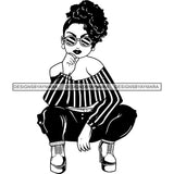 Afro Lola Boss Lady Diva Style Fashion Woman SVG Vector Clipart Cutting Files For Silhouette and Cricut and More!