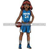 Afro Lola Basketball Player Sport Woman SVG Clipart Vector Cutting Cut Files