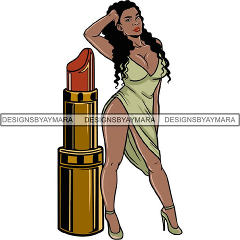 Afro Woman SVG Make Up Goddess Cutting Files For Cricut Silhouette and Much More