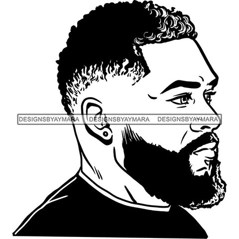 Attractive Man Bearded Hipster Model Fashion Male Guy Stylish Mustache Close-up Sexy Macho Manly SVG Files For Cutting