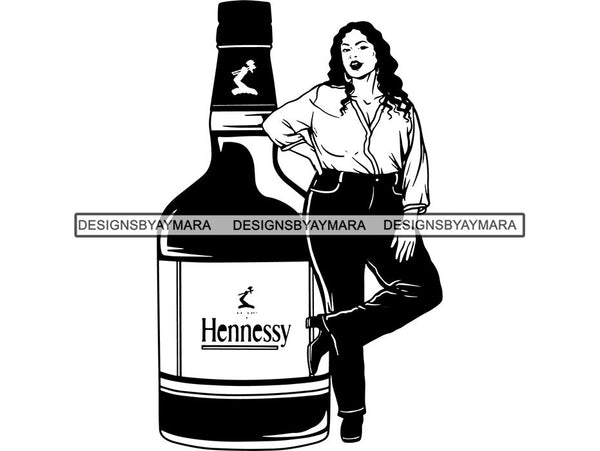 Whiskey Goddess Black Woman Sexy Melanin Nubian Liqueur Beverage Alcohol SVG Cut Files For Silhouette and Cricut