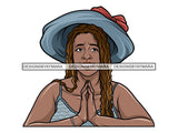 Classy Lady Praying God .PNG .JPG .SVG Clipart Perfect For Printing Not For Cutting