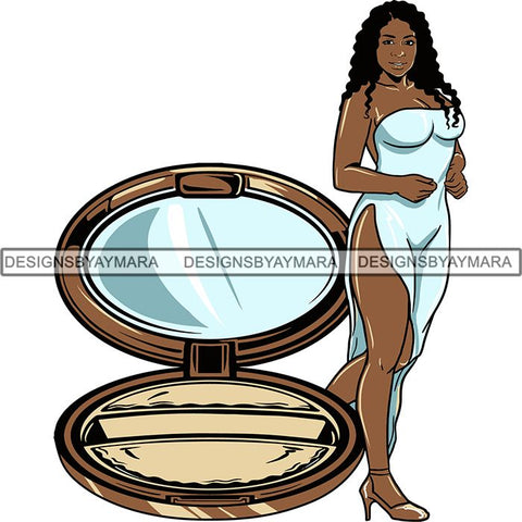Afro Woman SVG Make Up Goddess Cutting Files For Cricut Silhouette and Much More