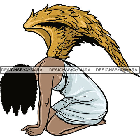 Afro Angel Black Woman SVG Cutting Files For Silhouette Cricut and More