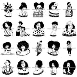 Bundle 20 Afro Nubian Melanin Popping Kinky Hair Beautiful African American Woman SVG Cutting Files