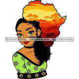 African American Woman Goddess Safari Savanna Africa Continent SVG Files For Cutting and More!