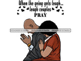 Black Couple Praying God Together PNG File For Print Not For Cutting