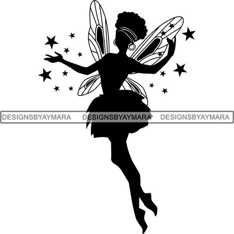 Afro Fairy Fantasy Magic SVG Cut Files For Silhouette and Cricut