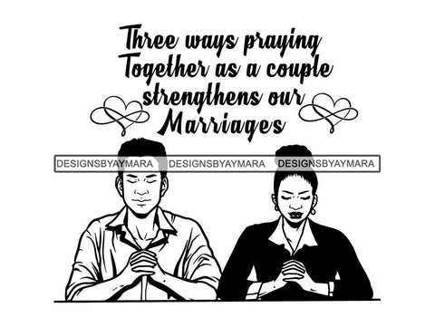 Black Couple Praying God Together SVG  Cut Files