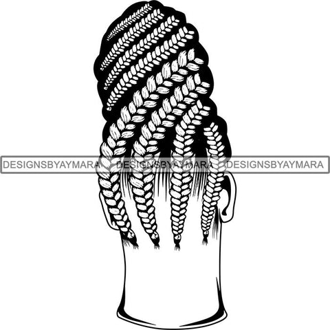 Afro Woman Braids Dreads Dreadlocks Hairstyle SVG Cut Files For Silhouette and Cricut