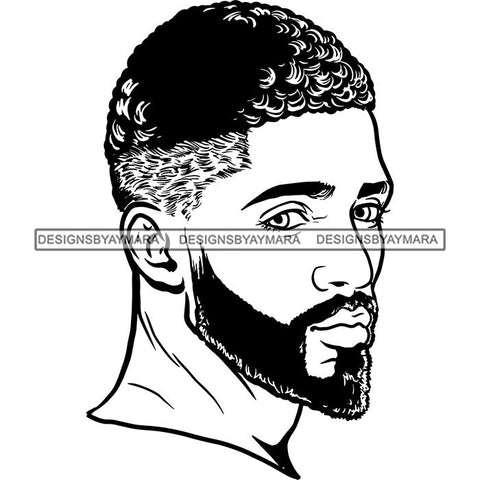 Attractive Man Bearded Hipster Model Fashion Male Guy Stylish Mustache Close-up Sexy Macho Manly SVG Files For Cutting