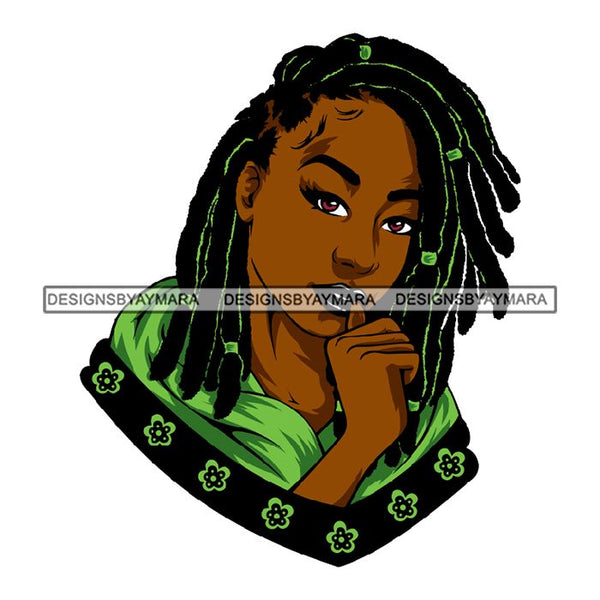 Afro African Lady Pretty Face Goddess Glamour Fashion Vector SVG Cutting Files