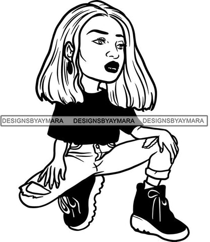 Fashion Girl Afro Woman Melanin Popping Ebony Queen .SVG Cutting Files