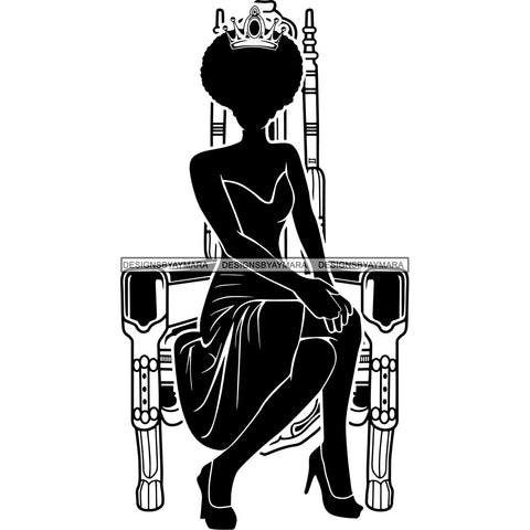 Afro Queen Silhouette SVG African Goddess Cutting Files 1