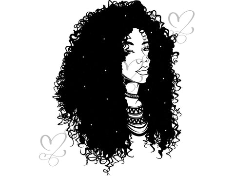 Afro Beautiful Black Woman SVG African American Ethnicity Afro Puffy Hairstyle Beauty Salon Queen Diva Classy Lady  Beautiful People Beauty Salon Princess