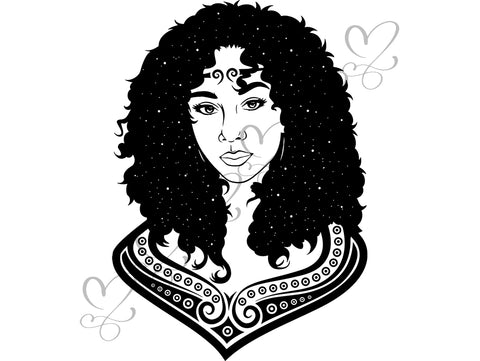 Afro Beautiful Black Woman SVG African American Ethnicity Afro Puffy Hairstyle Beauty Salon Queen Diva Classy Lady  Beautiful People Beauty Salon Princess
