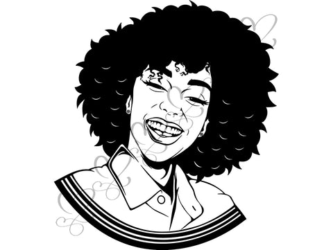Afro Beautiful Black Woman SVG African American Ethnicity Afro Puffy Hairstyle Beauty Salon Queen Diva Classy Lady  Beautiful People Beauty Salon Princess