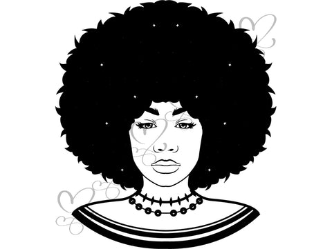 Afro Beautiful Black Woman SVG African American Ethnicity Afro Puffy Hairstyle Beauty Salon Queen Diva Classy Lady  Beautiful People Beauty Salon Princess