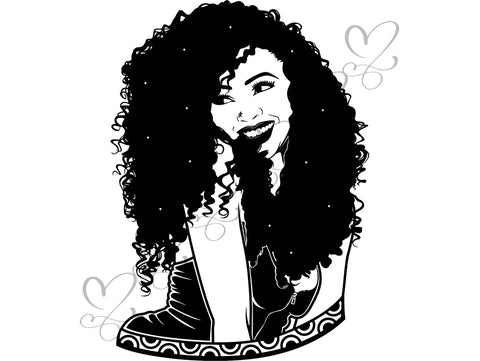 Afro Beautiful Black Woman SVG African American Ethnicity Afro Puffy Hairstyle Beauty Salon Queen Diva Classy Lady  Beautiful People Beauty Salon Princess
