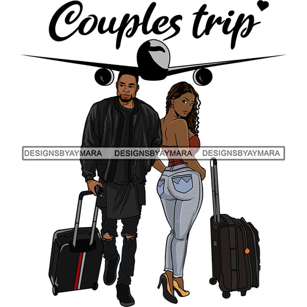 Couple Adventure Getaway Friends Travelling Around The World Illustration SVG JPG PNG Vector Clipart Cricut Silhouette Cut Cutting