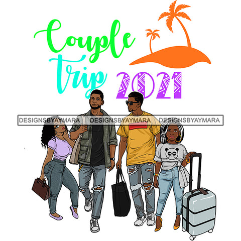 Couples Vacation Getaway Friends Adventure Florida Beaches White Background SVG JPG PNG Vector Clipart Cricut Silhouette Cut Cutting