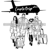 Couples Vacation Getaway Friends Adventure Swiss Alps Illustration B/W SVG JPG PNG Vector Clipart Cricut Silhouette Cut Cutting