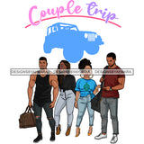 Couples Vacation Getaway Friends Road Trip Africa Adventure White Background SVG JPG PNG Vector Clipart Cricut Silhouette Cut Cutting