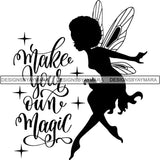 Afro Fairy Fantasy Magic SVG Cut Files For Silhouette and Cricut