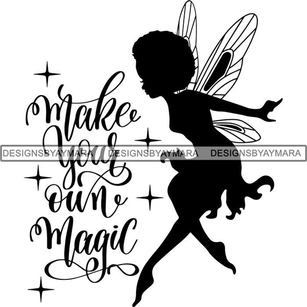 Afro Fairy Fantasy Magic SVG Cut Files For Silhouette and Cricut