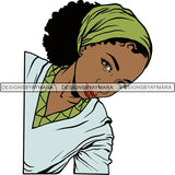 Afro Woman SVG Turban Head Wrap Cutting Files For Silhouette Cricut and More