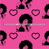 Fashion Lady Seamless Pattern Abstract Decorative Background Vector Designs SVG Files For Cutting and More!
