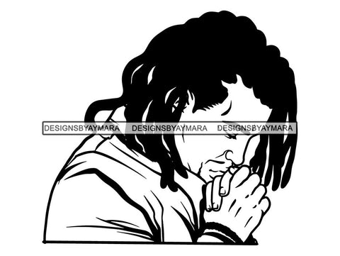 Man Praying God SVG Cut Files For Silhouette ans Cricut