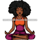 Afro Lola Meditating Yoga Relaxing .SVG Cutting Files For Silhouette Cricut and More!