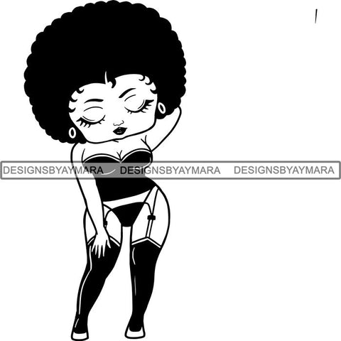 Afro Sexy Queen Betty SVG Cutting Files For Cricut and Silhouette