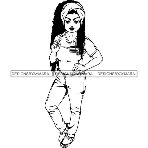 Afro Lola Nurse Medical Occupation SVG Cutting Files For Cricut Silhouette and More